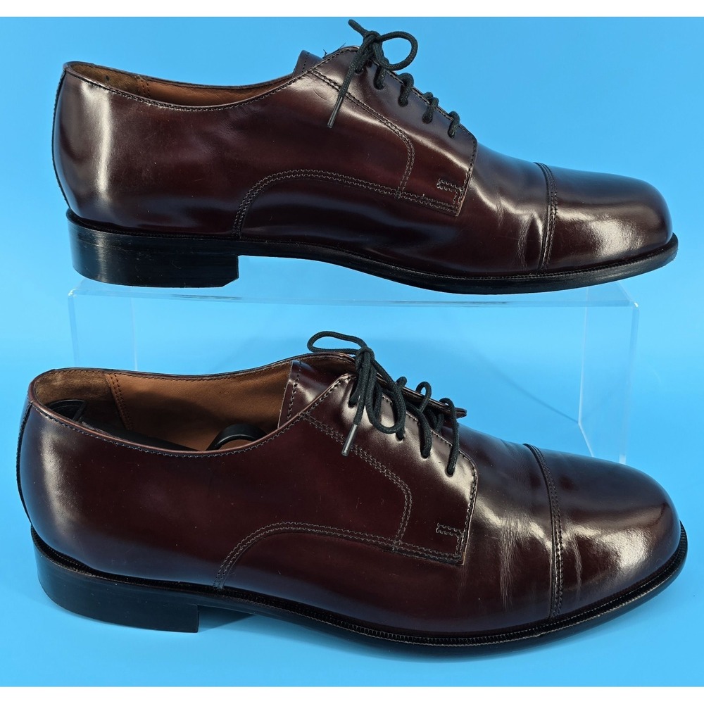 Bostonian Classics Oxfords Dress Shoes‎ Men's 10 Burgundy Leather Cap Toe Office